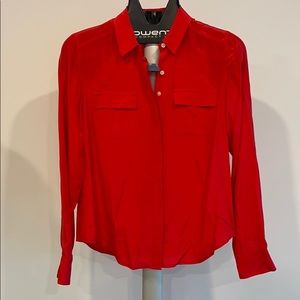 Red 100% silk blouse